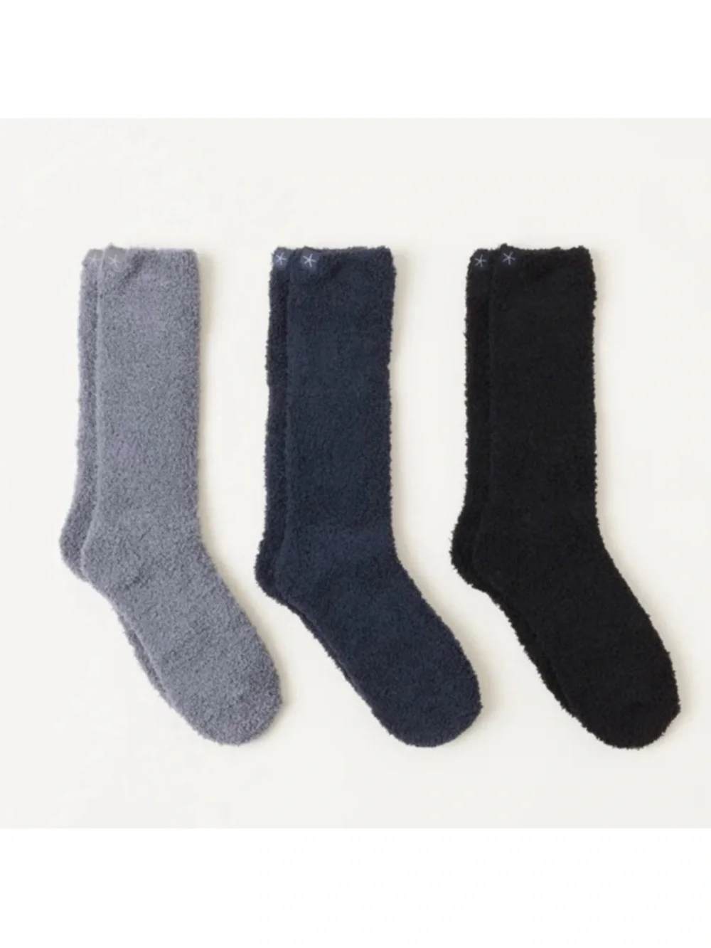 Barefoot Dreams CozyChic 3 Pair Socks Set in black multi, NEW GIFTBOX